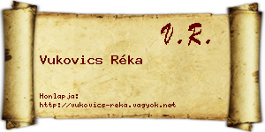 Vukovics Réka névjegykártya